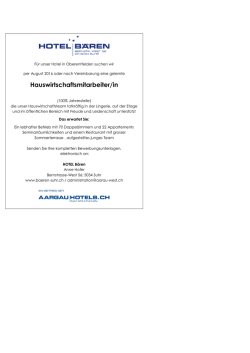 Hauswirtschaftsmitarbeiter/in
