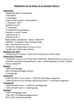 Einkaufsliste 3a 2016 / 17