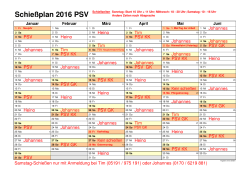 Schießplan 2016 PSV