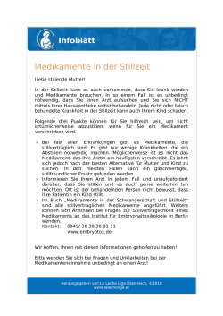 Infoblatt Medikamente in der Stillzeit
