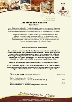 Speisekarte - Zeltinger Hof