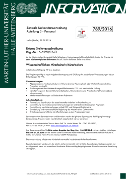 information - Zentrale Universit&auml;tsverwaltung - Martin