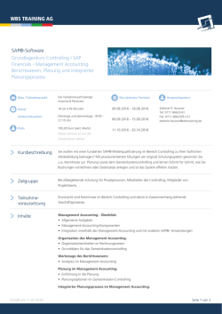 Grundlagenkurs Controlling I SAP Financials
