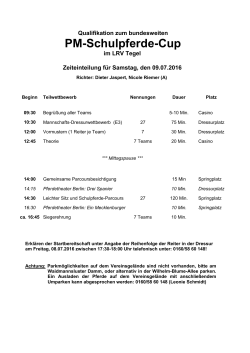 Zeiteinteilung PM-Schulpferde-Cup 09.07.2016