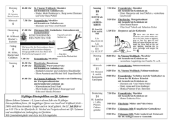 Gottesdienstanzeiger vom 4. Juli bis 17. Juli 2016