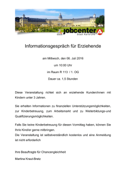 Informationsgespr&auml;ch f&uuml;r Erziehende