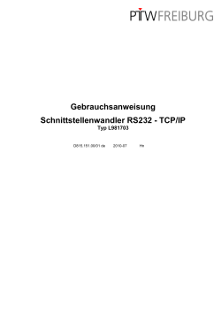 Gebrauchsanweisung Schnittstellenwandler RS232 - TCP/IP