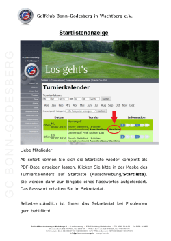 Anleitung - Golfclub Bonn-Godesberg in Wachtberg eV
