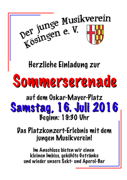 Samstag, 16. Juli 2016 - Der junge Musikverein Kösingen