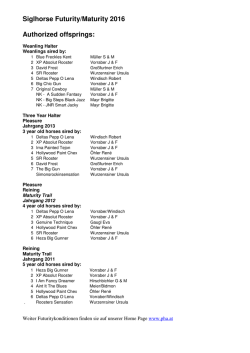 Startberechtigung Sigl Hors Futurity/ Maturity Wr. Neustadt