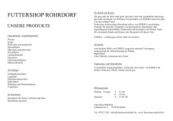 Sortimentsliste - Futtershop Rohrdorf