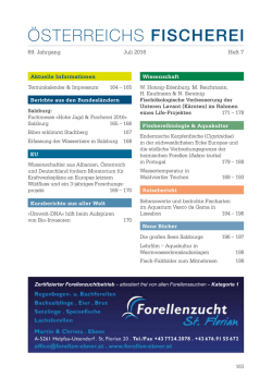 Heft 7 2016 - &Ouml;sterreichs Fischerei