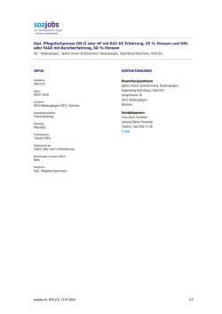 Dipl. Pflegefachperson DN II oder HF mit RAI-HC Erfahrung