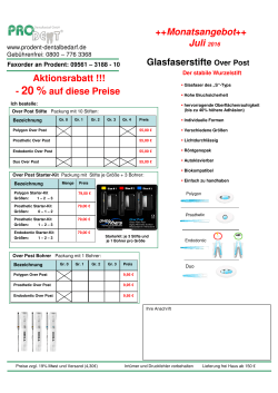 Glasfaserstifte Over Post - Prodent Dentalbedarf GmbH