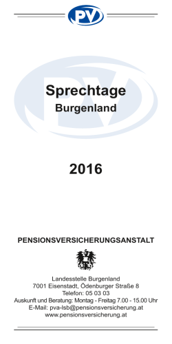 Sprechtagstermine Burgenland 2016