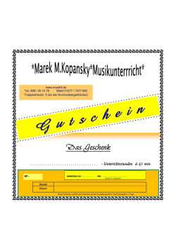 Gutschein - Marek M. Kopansky
