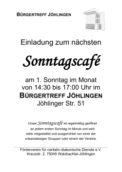 Info-Flyer zum Sonntagscafé