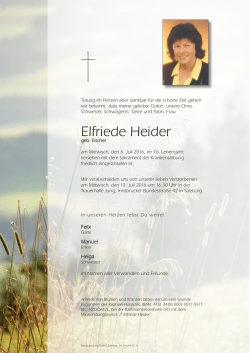 Elfriede Heider - Bestattung Jung