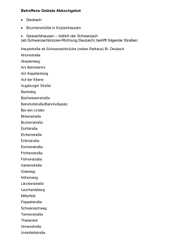 Betroffene Gebiete Abkochgebot