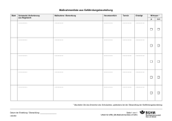 Ma&szlig;nahmenliste aus Gef&auml;hrdungsbeurteilung