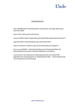 Inhalts&uuml;bersicht