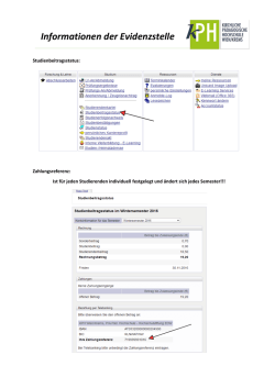 Informationen der Evidenzstelle