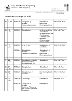 Gottesdienstanzeige Juli 2016