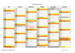 Jahreskalender 2016 Juli August September Oktober November