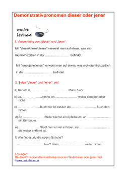 Demonstrativpronomen dieser oder jener