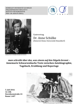 Dr. Anne Sch&uuml;lke - Institut f&uuml;r Romanistik