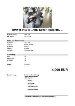 Detailansicht BMW R 1150 R €,€ABS, Koffer, Heizgriffe