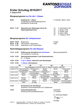 Programm 1. Schultag