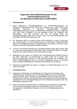 AGB Arbeitskräfteüberlassung - MeteoServe Wetterdienst GmbH