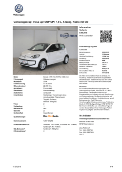 Volkswagen up! move up! CUP UP!, 1,0 L, 5