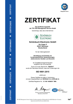 zertifikat - Schönbuch Electronic GmbH