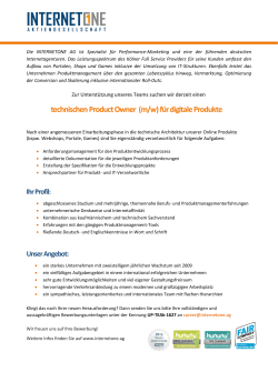 technischen Product Owner (m/w) für digitale Produkte