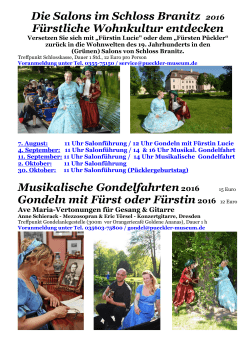 Die Salons im Schloss Branitz 2016 Fürstliche Wohnkultur
