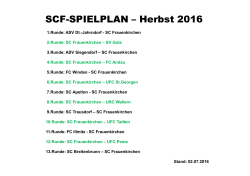 SCF-SPIELPLAN – Herbst 2016
