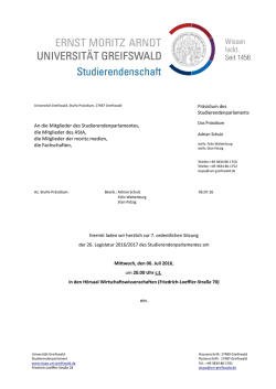 Drucksachenpaket der 7. ordentlichen Sitzung der 26