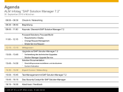 Agenda - SAP Support Portal