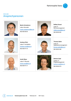 Ansprechpersonen - Kantonsspital Aarau