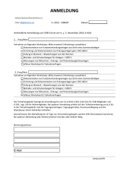 anmeldung - VDB Fachforum Blitzschutz