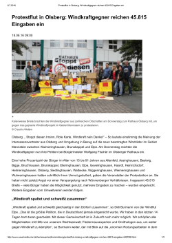 Protestflut in Olsberg: Windkraftgegner reichen 45.815