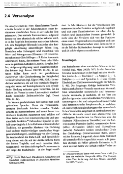 Katja Mellmann: Versanalyse. In: Thomas Anz (Hg.): Handbuch