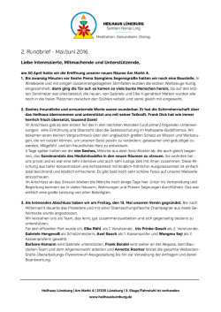Heilhaus L&uuml;neburg Rundbrief 3, Mai/Juni 2016