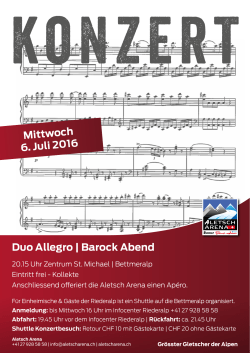 Mittwoch 6. Juli 2016 Duo Allegro | Barock Abend