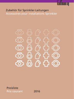 Preisliste Prix courant 2016 Zubehör für Sprinkler