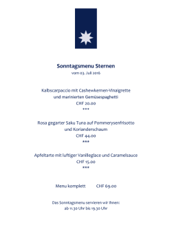 Sonntagsmenu Sternen - Restaurant Sternen Walchwil