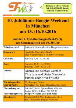 Jubil&auml;ums-Boogie-Weekend