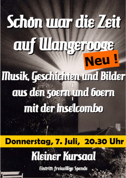 Donnerstag, 7. Juli, 20.30 Uhr - wangerooge